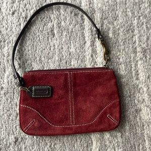 Coach Burgundy Leather Wristlet